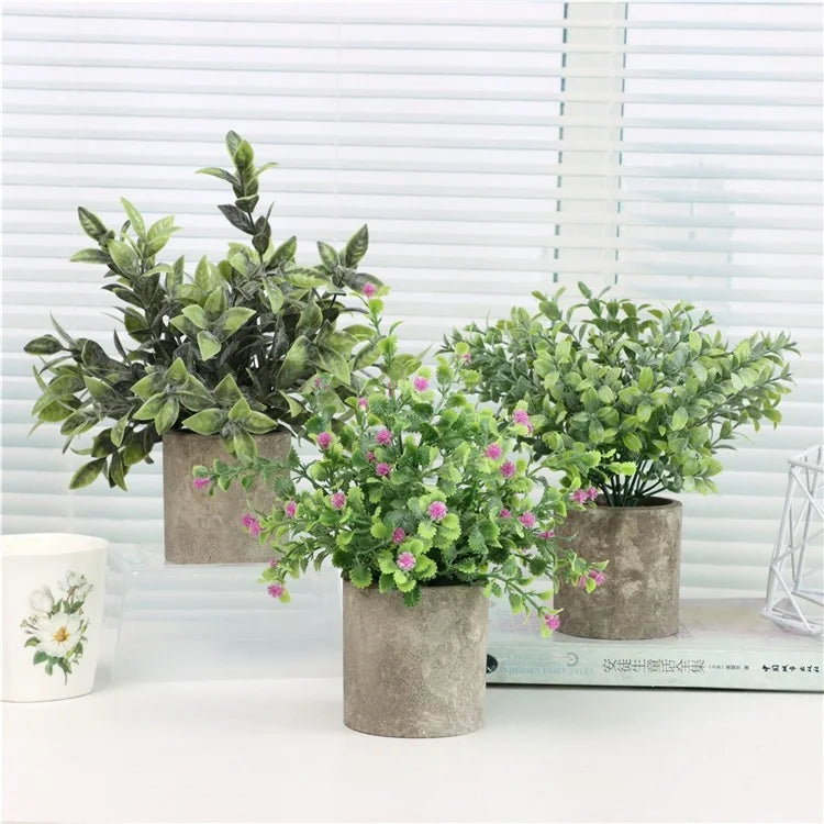 Artificial Grass Plastic Simulation Potted Plant Desktop Decoration for Living Room