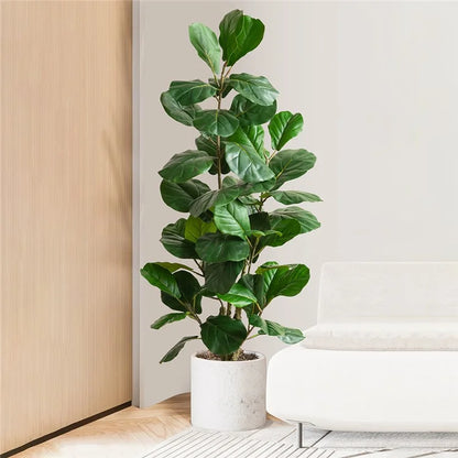 80cm Simulated Fiddle Leaf Fig Potted Plant Indoor Hall Decoration Green Plant Artificial Bionic
