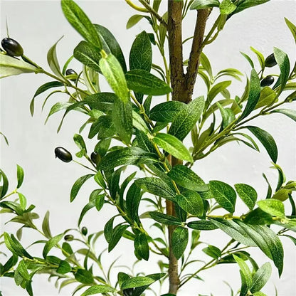 120cm Artificial Olive Tree Natural Wood Trunk Simulated Potted Plant Home Floor Decoration