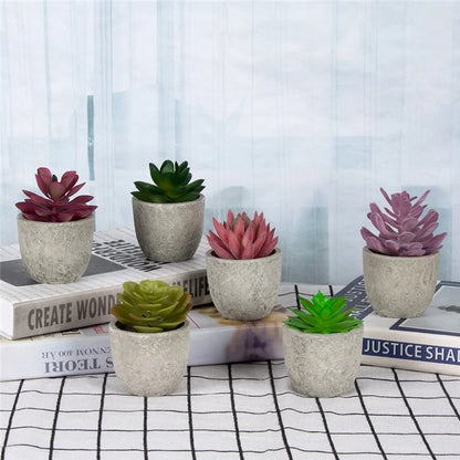 24Pcs Cactaceae Simulation Succulents Mini Bonsai Fake Plant Desktop Decor