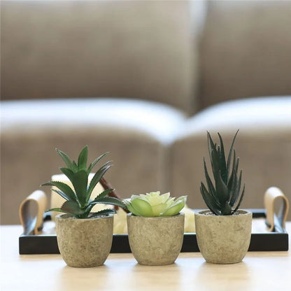 24Pcs Aloe Vera Simulation Succulents Mini Bonsai Fake Plant Desktop Decor