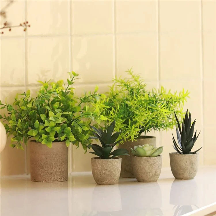 24Pcs Aloe Vera Simulation Succulents Mini Bonsai Fake Plant Desktop Decor