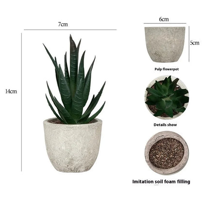 24Pcs Aloe Vera Simulation Succulents Mini Bonsai Fake Plant Desktop Decor