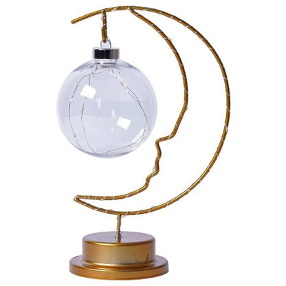 LED Moon Shape Lamp Romantic Iron Desk Lamp Ambient Lighting Night Light