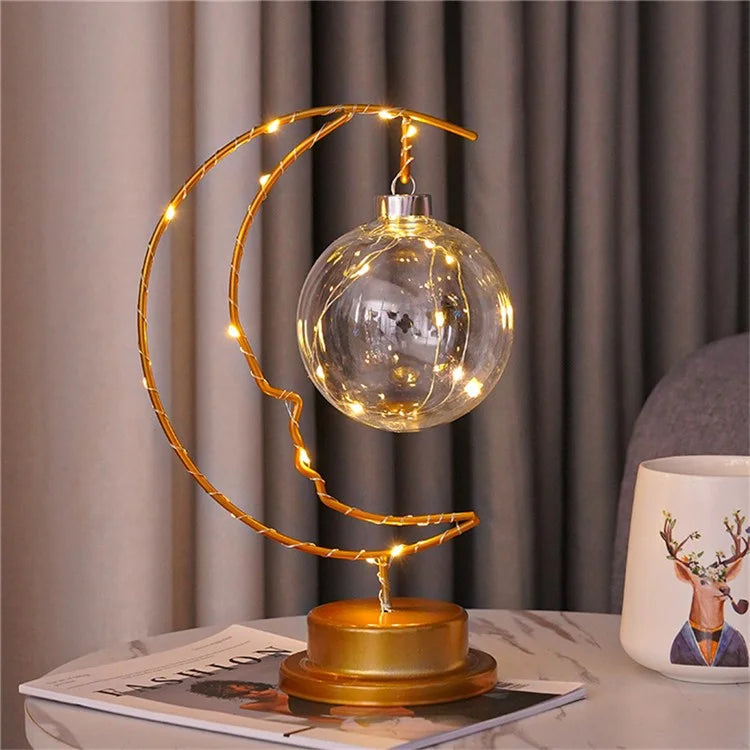 LED Moon Shape Lamp Romantic Iron Desk Lamp Ambient Lighting Night Light