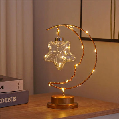 LED Moon Shape Lamp Romantic Iron Desk Lamp Ambient Lighting Night Light