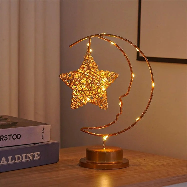 LED Moon Shape Lamp Romantic Iron Desk Lamp Ambient Lighting Night Light