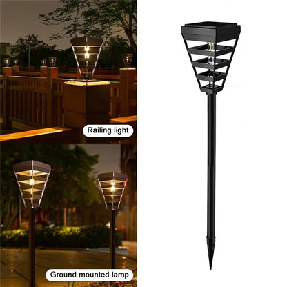 DS026 3000K Solar Lawn Light Waterproof 200LM Garden LED Stake Lamp for Home Patio Yard (Warm Light)