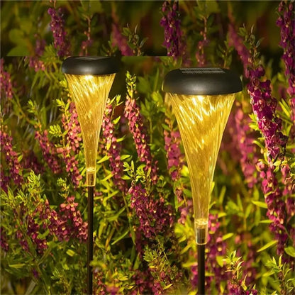 DS003 1Pc Trumpet Flower Shape Ground Plug Lamp Garden Grass Waterproof Courtyard Lawn Solar Light