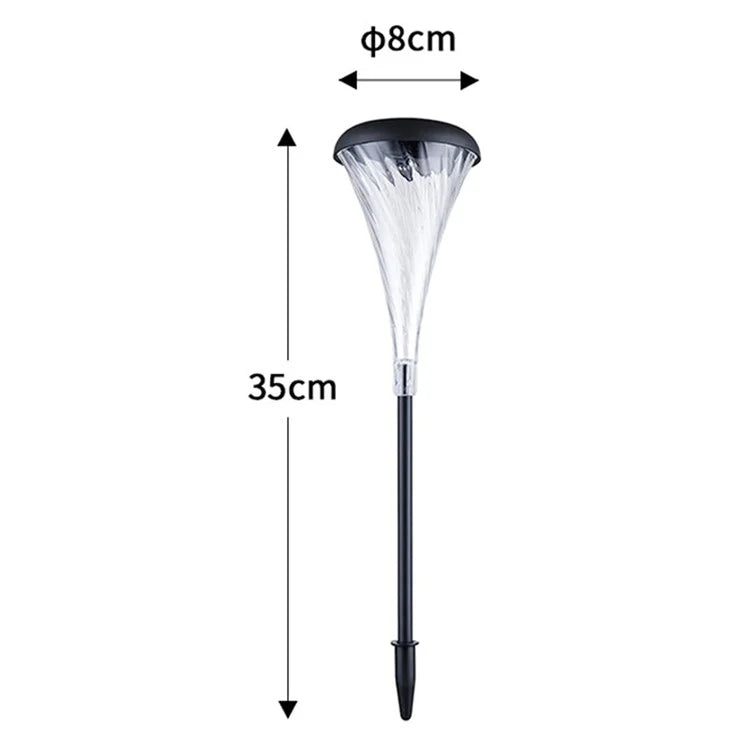 DS003 1Pc Trumpet Flower Shape Ground Plug Lamp Garden Grass Waterproof Courtyard Lawn Solar Light