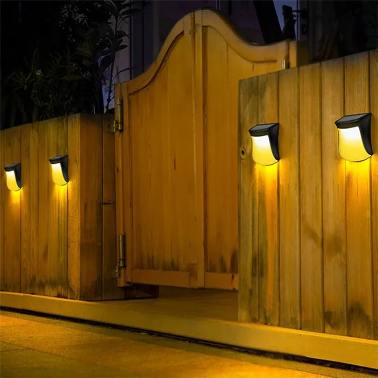 DS1111 4PCS Waterproof Home Yard Porch Lamp LED Solar Wall Hanging Light Home Garden Decoration