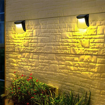 DS1111 4PCS Waterproof Home Yard Porch Lamp LED Solar Wall Hanging Light Home Garden Decoration