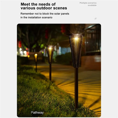 DS129 2Pcs Outdoor Solar Light Waterproof Lawn Lamp Courtyard Garden Decoration
