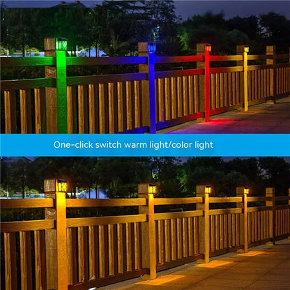 DS601 Retro Style Home Yard Porch Lamp LED Solar Powered Wall Hanging Light with RGB + Warm Light