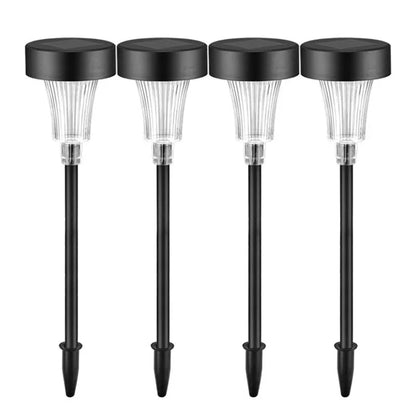 DS001 4PCS Solar Powered Home Lawn LED Lamp Waterproof Garden Decoration Light with Stake
