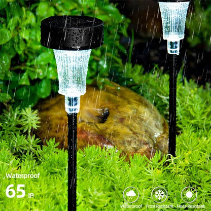 DS001 4PCS Solar Powered Home Lawn LED Lamp Waterproof Garden Decoration Light with Stake