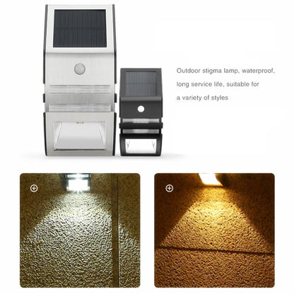 DS-SL2 Trapezoidal Solar Wall Light Waterproof PIR Motion Sensor Garden LED Light