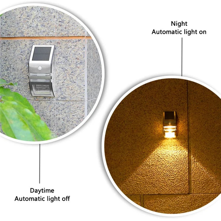 DS-SL2 Trapezoidal Solar Wall Light Waterproof PIR Motion Sensor Garden LED Light