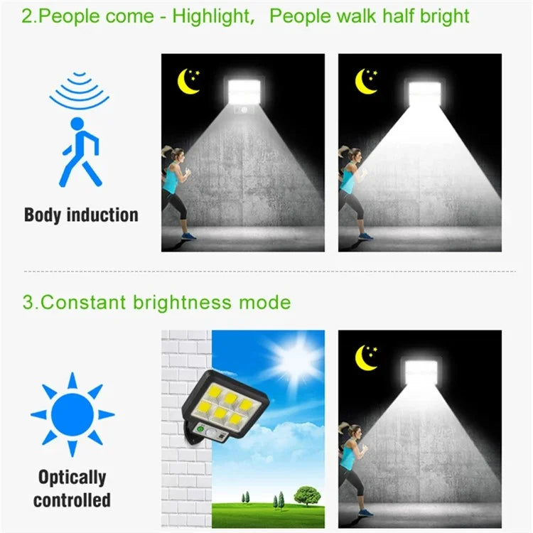 jl-188 Split Solar Wall Lamp Human Sensor Night Light with Remote Control