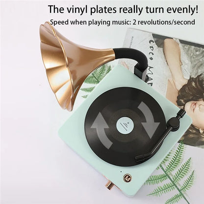 T15 Desktop Wireless Speaker Retro Vinyl Record Design Bluetooth Speaker (Standard Version)