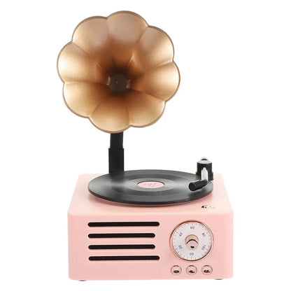 T15 Desktop Wireless Speaker Retro Vinyl Record Design Bluetooth Speaker (Standard Version)