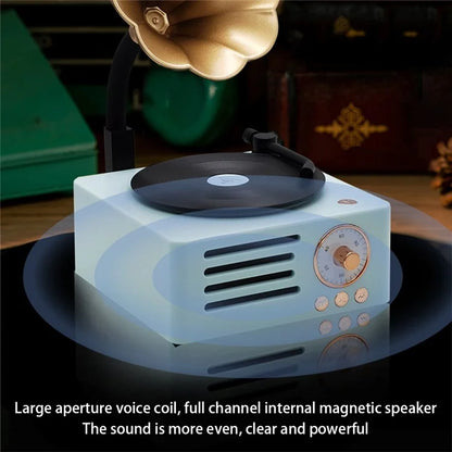 T15 Desktop Wireless Speaker Retro Vinyl Record Design Bluetooth Speaker (Standard Version)
