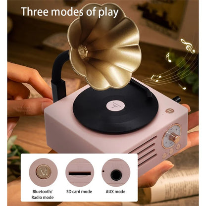 T15 Desktop Wireless Speaker Retro Vinyl Record Design Bluetooth Speaker (Standard Version)