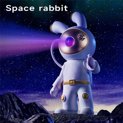 YPH-0125 Bedroom Atmosphere Light Space Rabbit Astronaut Projector Lamp, Battery Powered