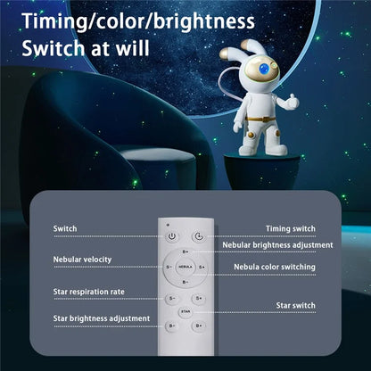 YPH-0125 USB Powered Night Light Space Rabbit Astronaut Projector Lamp for Bedroom