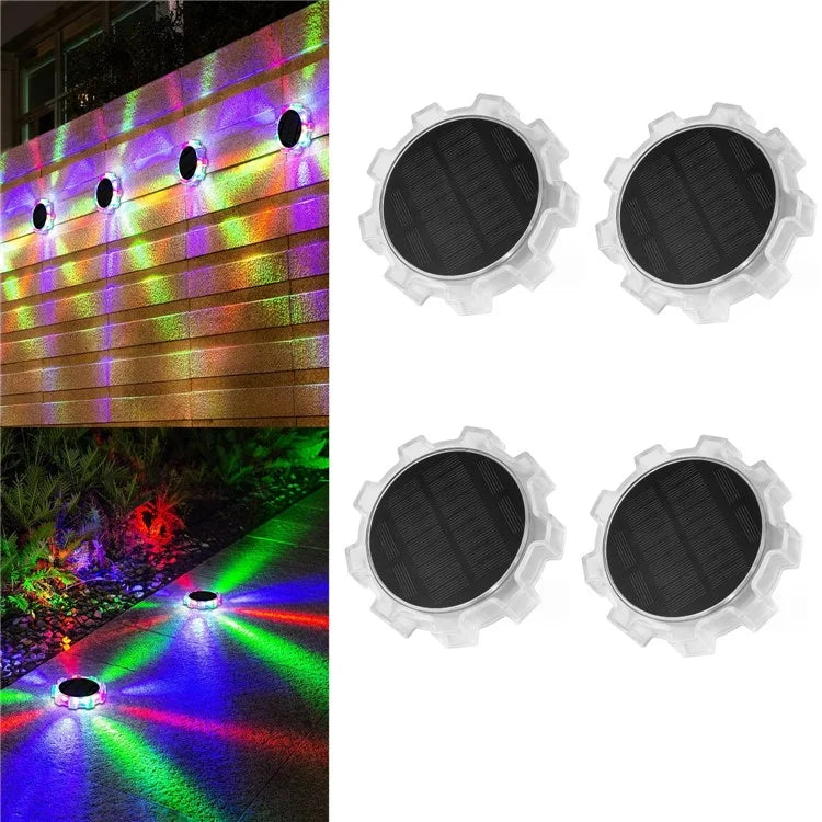 DSL188 4Pcs 4 Modes Motion Sensor Ground Light RGB Light Garden Solar Lamp
