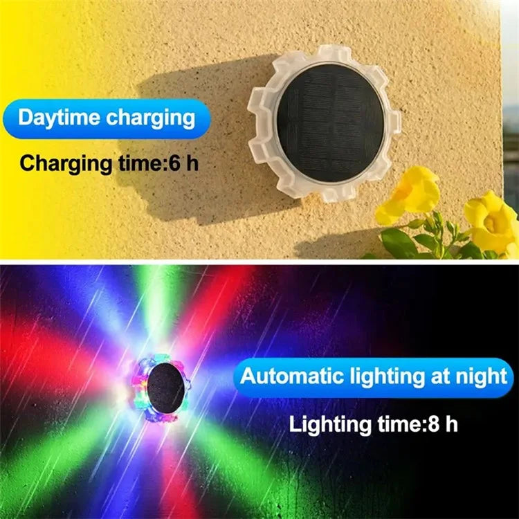 DSL188 4Pcs 4 Modes Motion Sensor Ground Light RGB Light Garden Solar Lamp