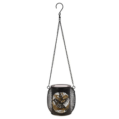 TY-HD01 Iron Projection Light Patio Solar Light Hollow-Out Hanging Lamp