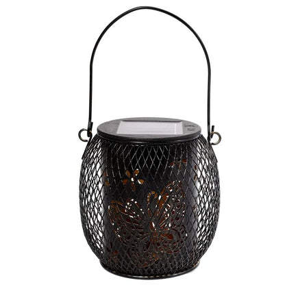 TY-HD01 Iron Projection Light Patio Solar Light Hollow-Out Hanging Lamp