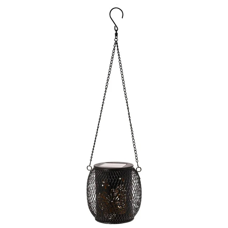 TY-HD01 Iron Projection Light Patio Solar Light Hollow-Out Hanging Lamp