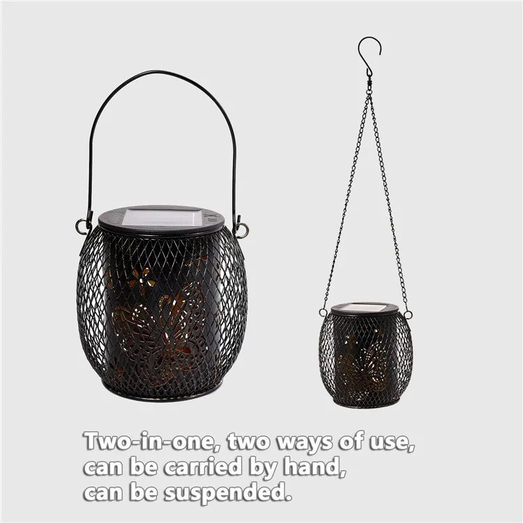 TY-HD01 Iron Projection Light Patio Solar Light Hollow-Out Hanging Lamp