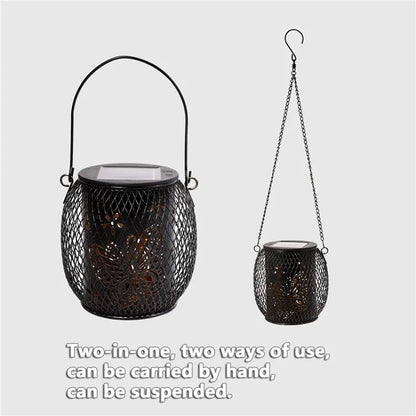 TY-HD01 Iron Projection Light Patio Solar Light Hollow-Out Hanging Lamp