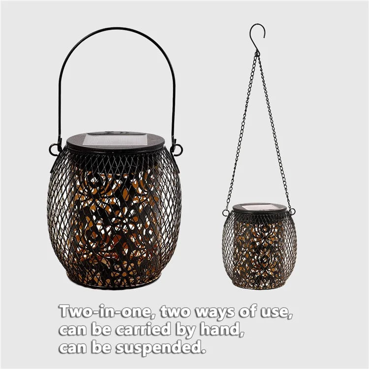 TY-HD01 Iron Projection Light Patio Solar Light Hollow-Out Hanging Lamp