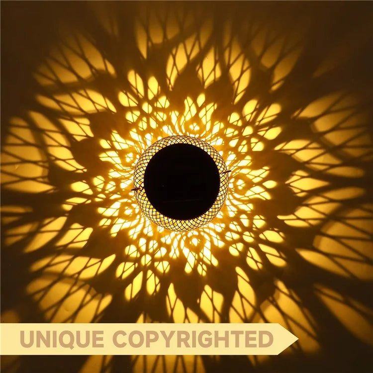 TY-HD01 Iron Projection Light Patio Solar Light Hollow-Out Hanging Lamp