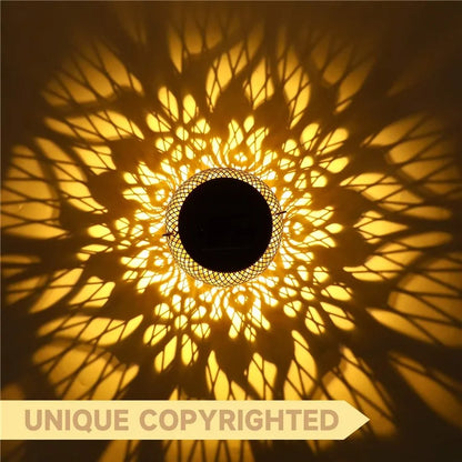 TY-HD01 Iron Projection Light Patio Solar Light Hollow-Out Hanging Lamp