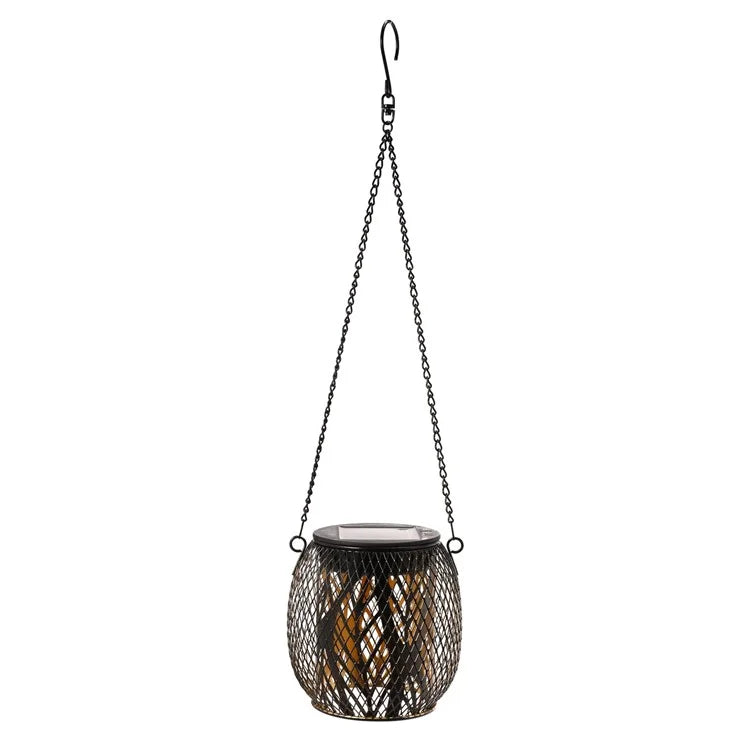 TY-HD01 Iron Projection Light Patio Solar Light Hollow-Out Hanging Lamp