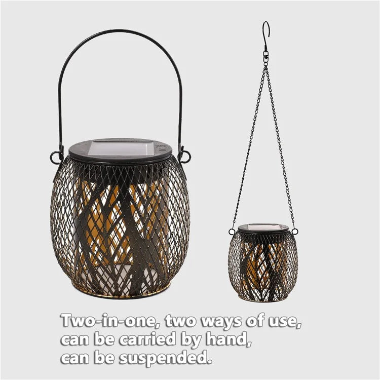 TY-HD01 Iron Projection Light Patio Solar Light Hollow-Out Hanging Lamp