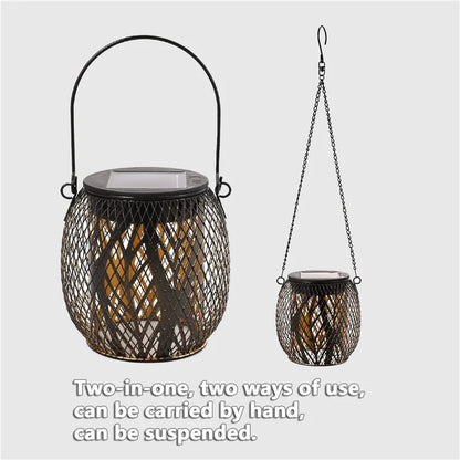 TY-HD01 Iron Projection Light Patio Solar Light Hollow-Out Hanging Lamp