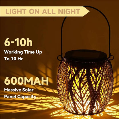 TY-HD01 Iron Projection Light Patio Solar Light Hollow-Out Hanging Lamp