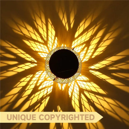 TY-HD01 Iron Projection Light Patio Solar Light Hollow-Out Hanging Lamp