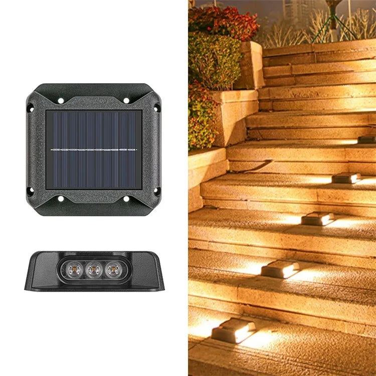 6-LED Solar Deck Light Dual-Side Lighting Walkway Stair Step Pathway LED Lamp