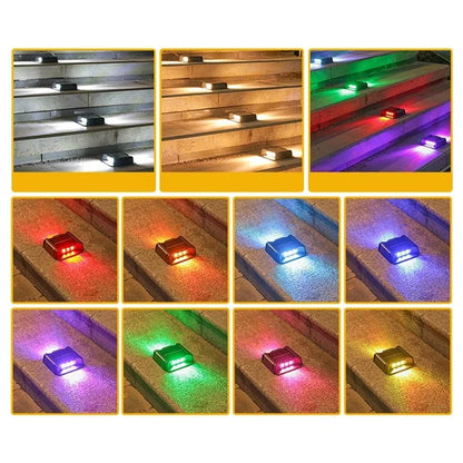 6-LED Solar Deck Light Dual-Side Lighting Walkway Stair Step Pathway LED Lamp