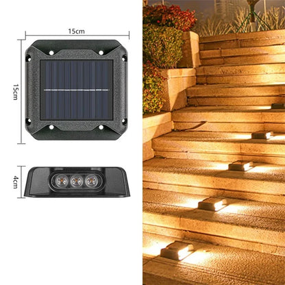 6-LED Solar Deck Light Dual-Side Lighting Walkway Stair Step Pathway LED Lamp