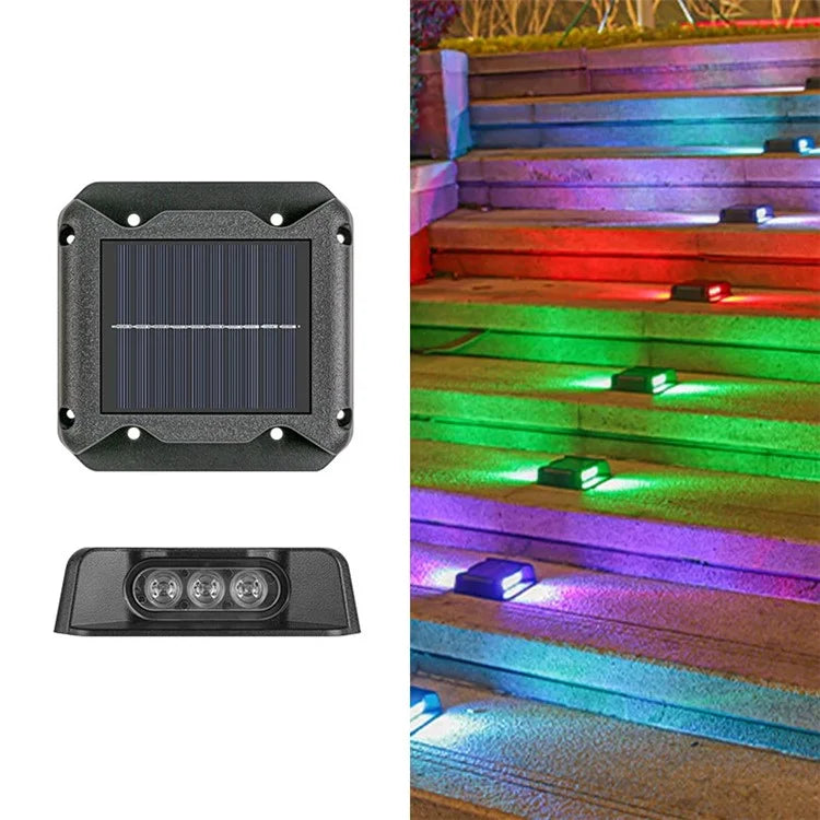 6-LED Solar Deck Light Dual-Side Lighting Walkway Stair Step Pathway LED Lamp