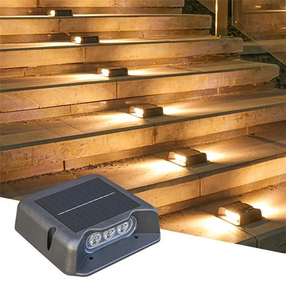 6-LED Solar Deck Light Dual-Side Lighting Walkway Stair Step Pathway LED Lamp