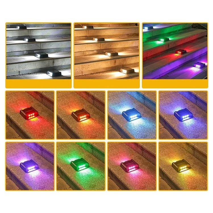 6-LED Solar Deck Light Dual-Side Lighting Walkway Stair Step Pathway LED Lamp